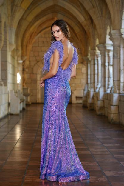 Prom Dresses Formal Sequin Prom Long Mermaid Dress Iridescent Purple