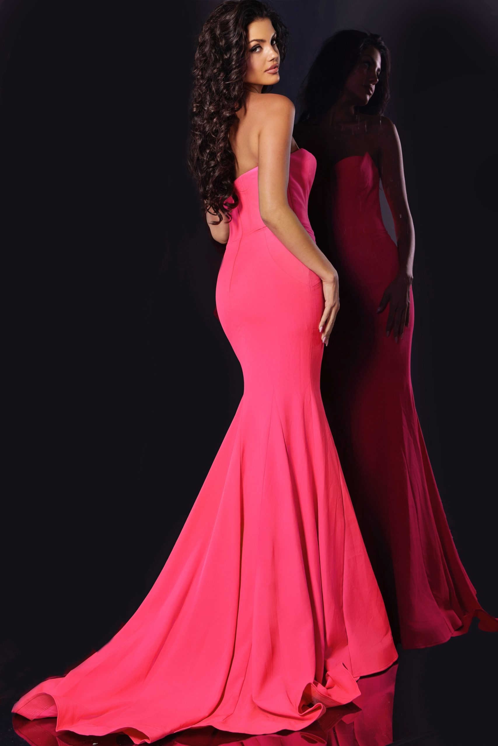Prom Dresses Long Mermaid Fit Prom Formal Dress Hot Pink