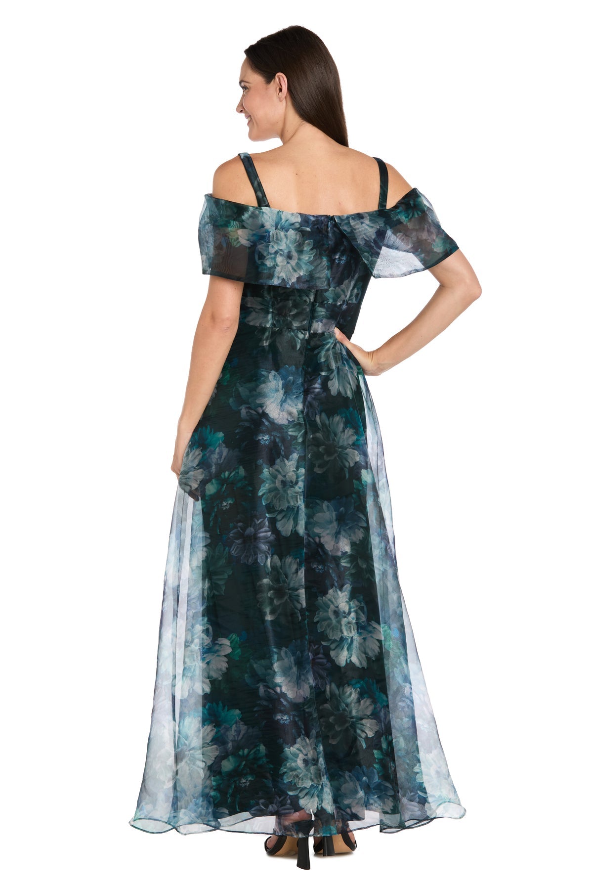 Formal Dresses Long Floral Print A Line Formal Dress R&M Richards 3898 Hunter