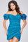 Cocktail Dresses Homecoming Pleated Short Cocktail Dress Turquoise