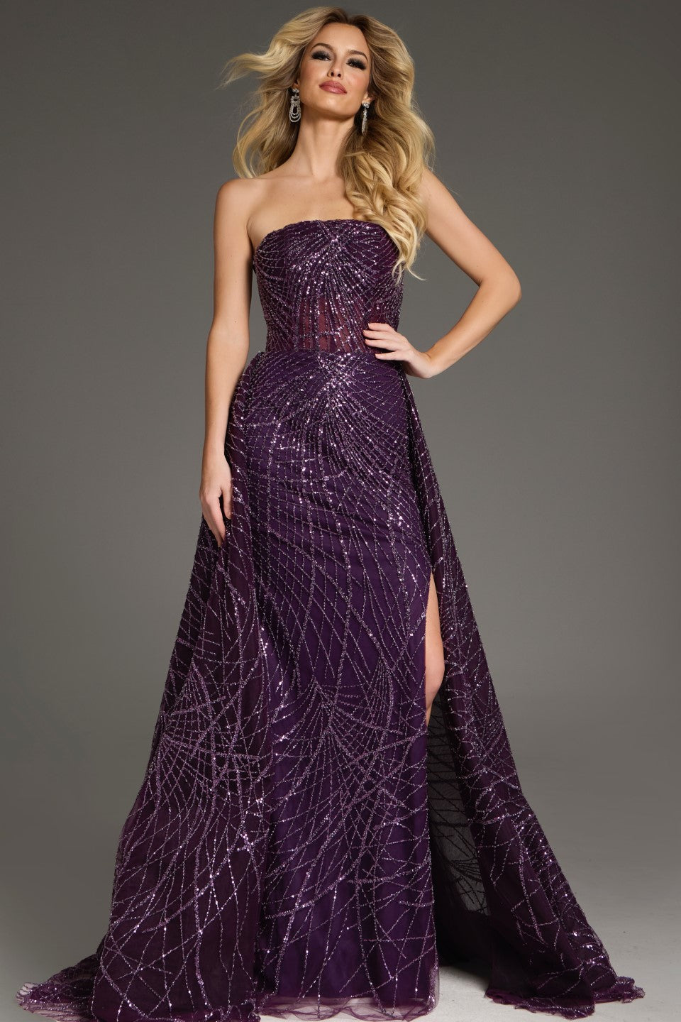 Formal Dresses A Line Formal Long Sequin Evening Prom Dress Plum