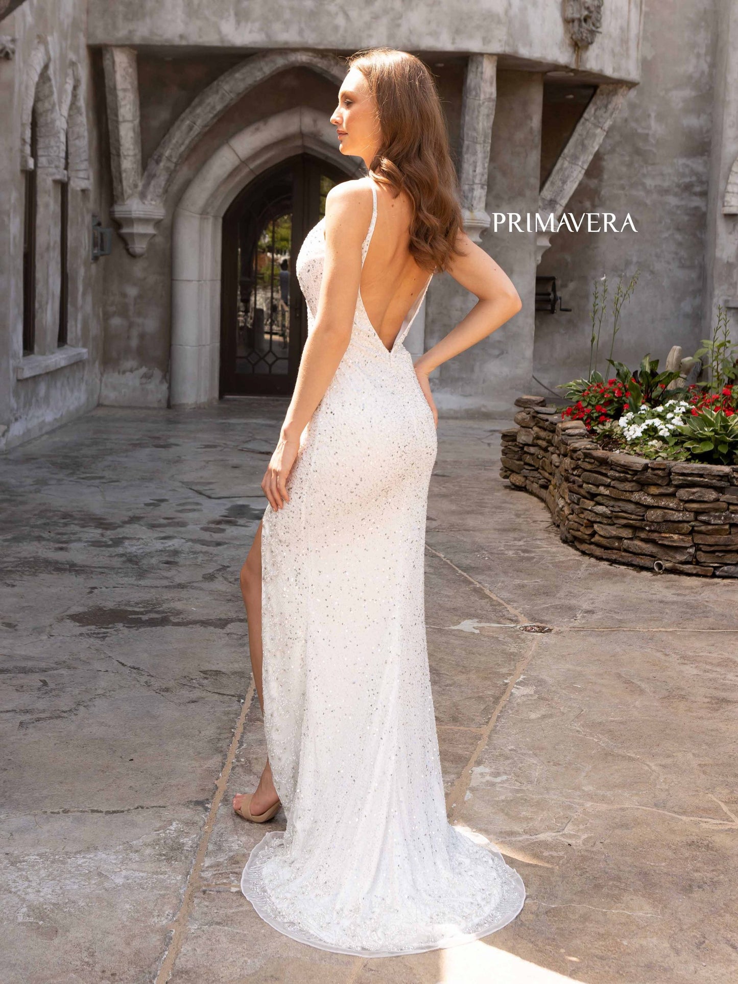 Prom Dresses Formal Long Prom Sequin Dress Ivory