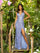 Prom Dresses Long Fitted Sequined Beaded Slit Dress Bright Blue