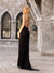 Prom Dresses Sequined Beaded Long Prom Dress Black