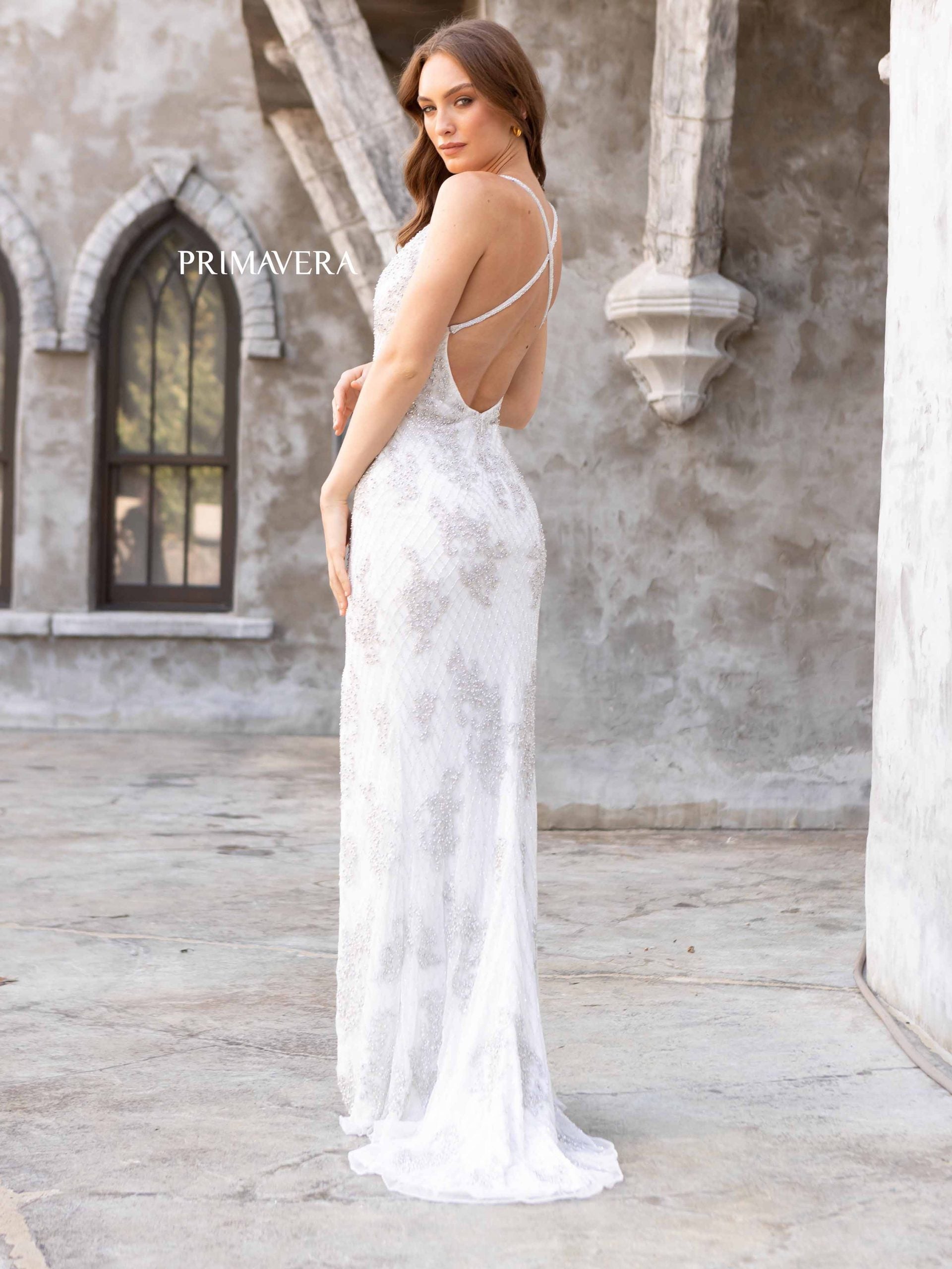 Primavera Couture 3907 Sequined Beaded Long Prom Dress