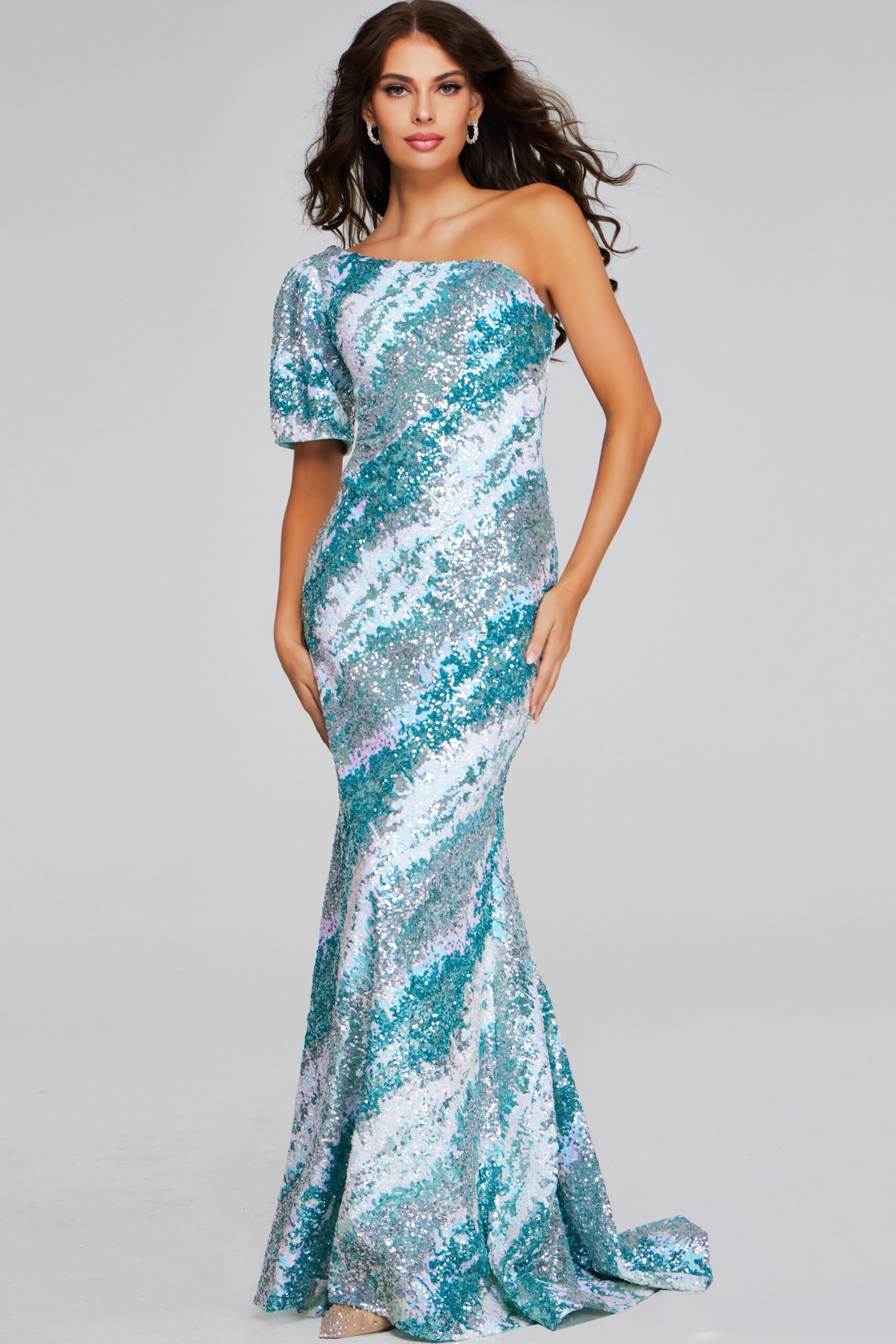 Formal Dresses Long Mermaid Sequin Formal Evening Dress Green/Multi