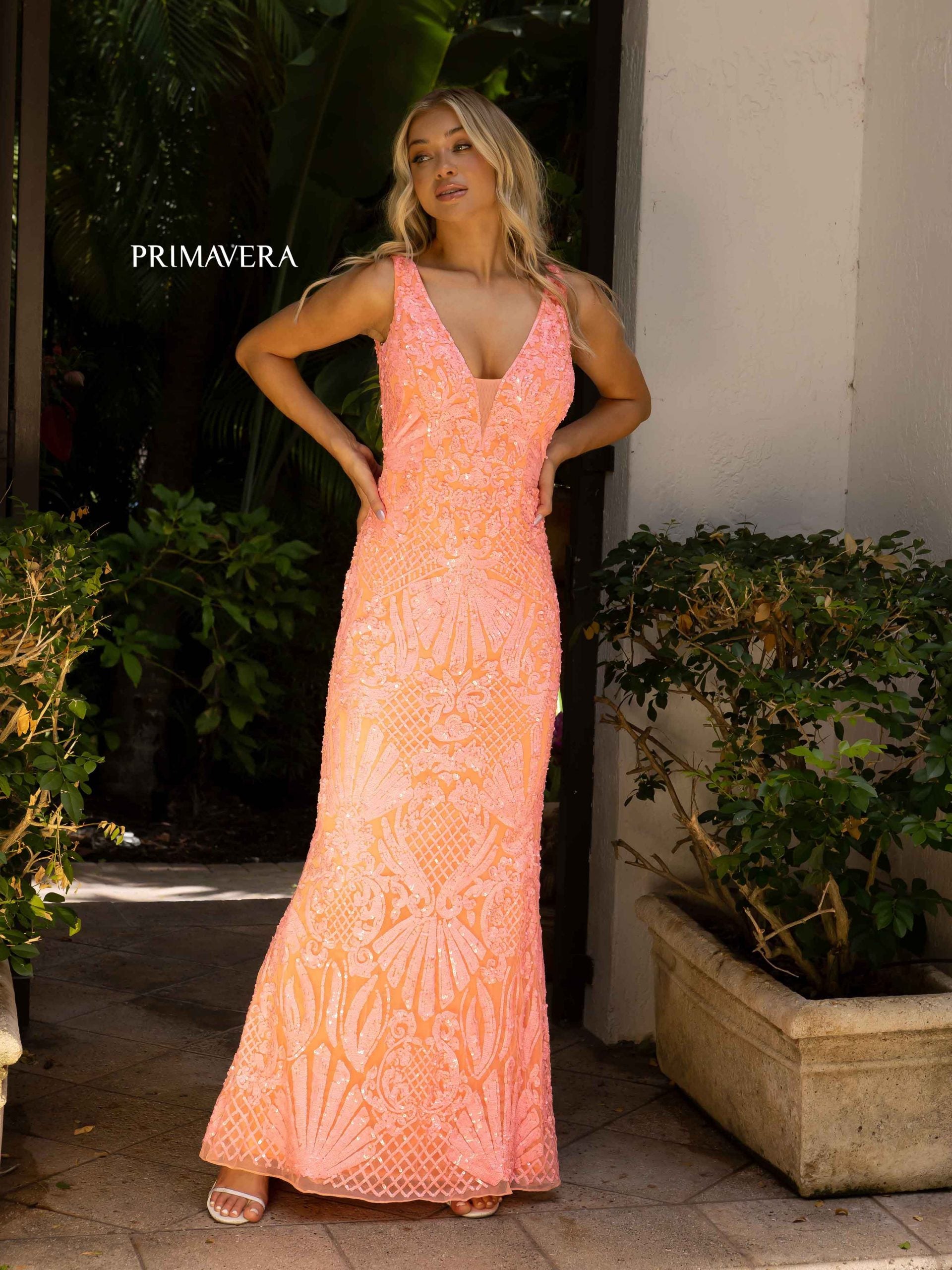 Prom Dresses Fitted Long Prom Dress Coral