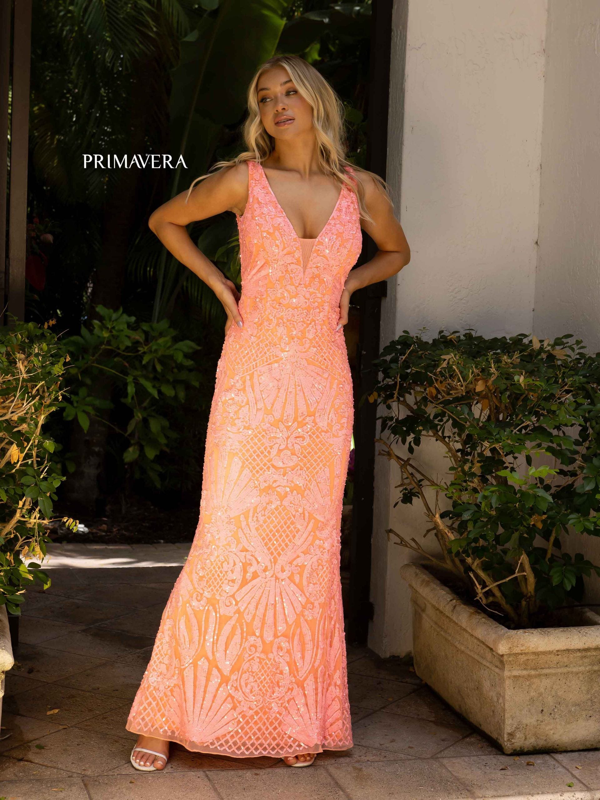 Primavera Couture 3908 Fitted Long Prom Dress