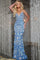 Prom Dresses Long Fitted Formal Beaded Evening Prom Dress Blue/Silver