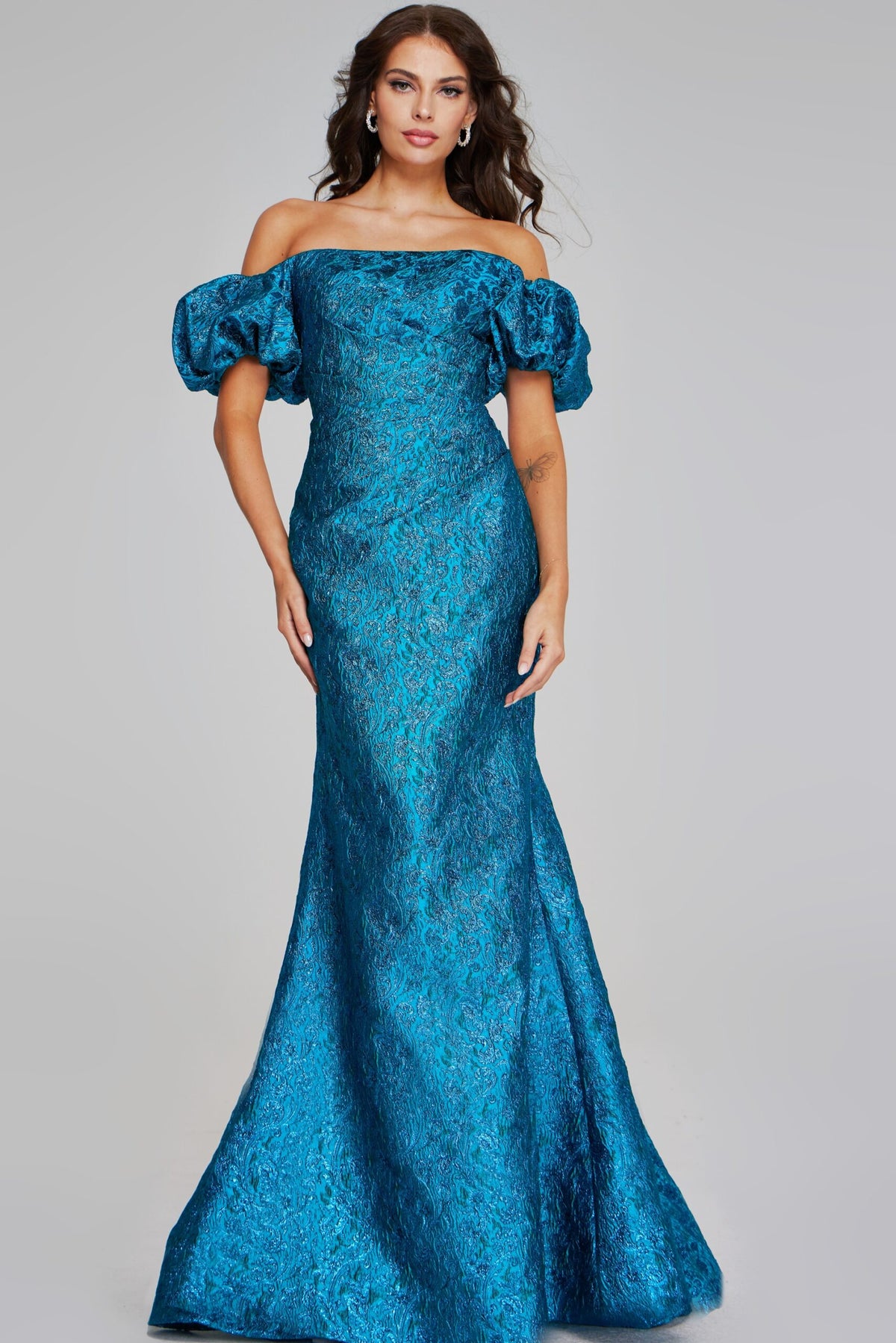 Formal Dresses Long Mermaid Metallic Formal Dress Teal