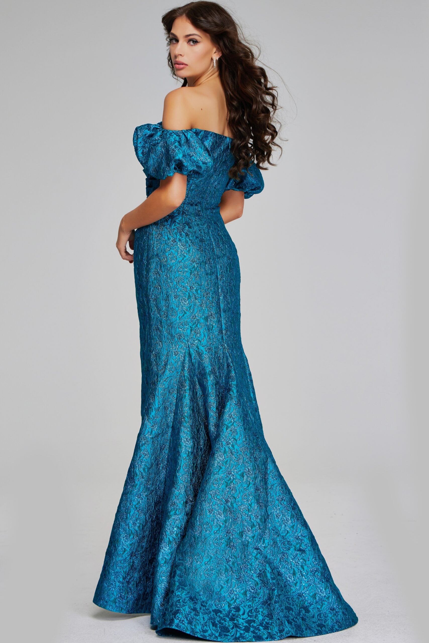 Jovani 39113 Long Mermaid Metallic Formal Dress