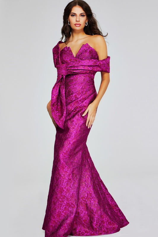 Prom Dresses Long Mermaid Pleated Formal Evening Prom Dress Fuchsia