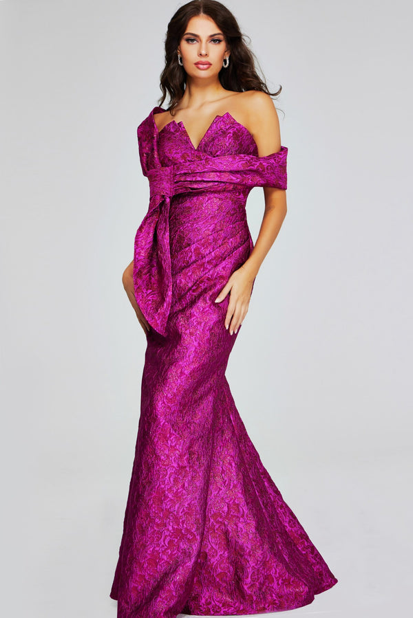 Jovani 39114 Long Mermaid Pleated Formal Evening Prom Dress