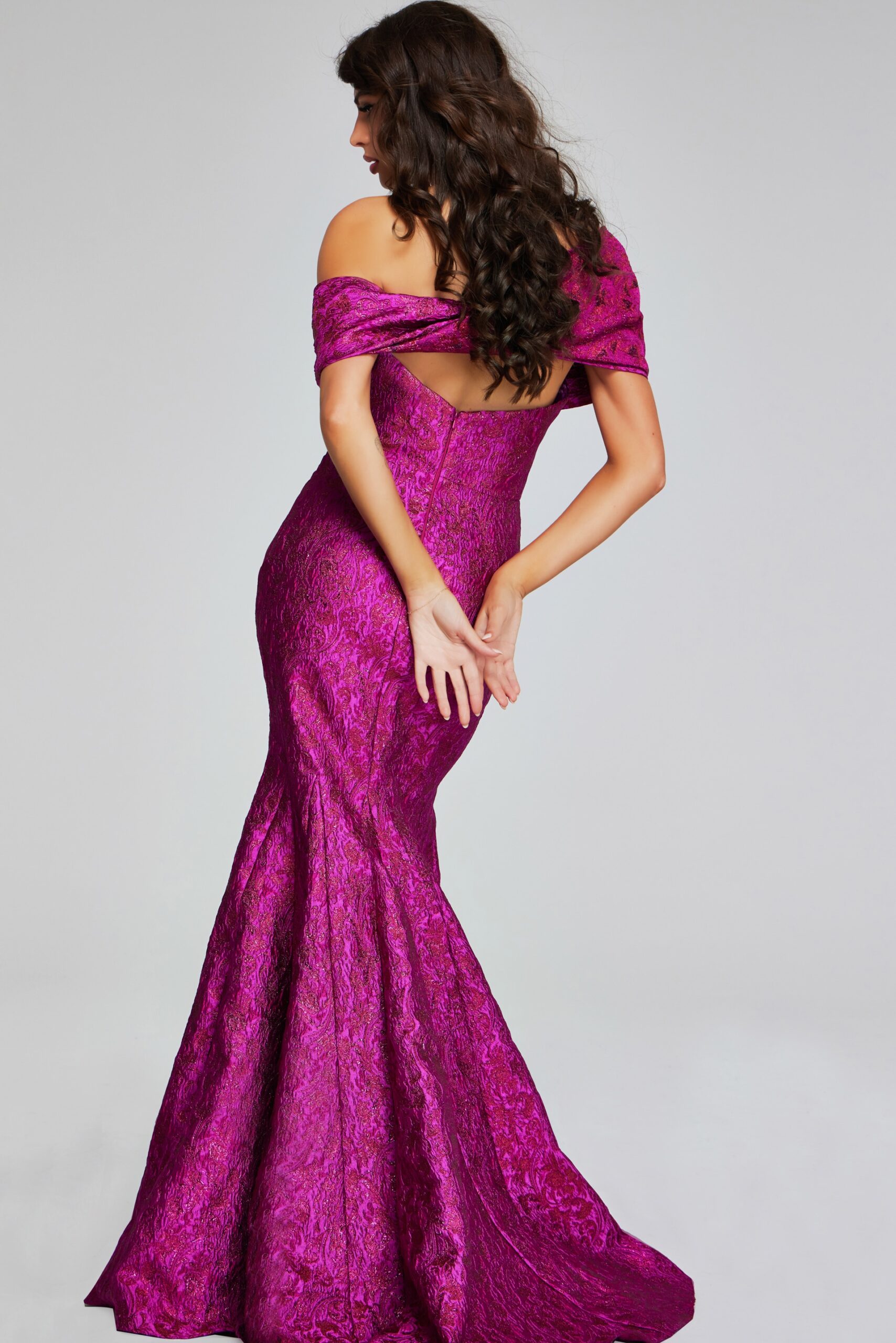 Prom Dresses Long Mermaid Pleated Formal Evening Prom Dress Fuchsia