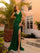 Prom Dresses Sequins Long Fitted Slit Prom Dress Emerald