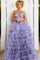 Prom Dresses Formal Long Ball Gown Printed Layered Prom Dress Lilac