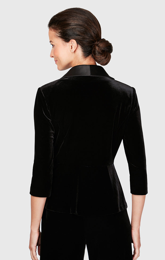 Top Formal Velvet Evening Top Black