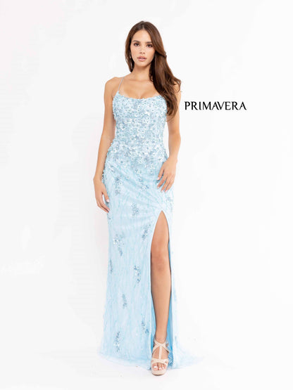 Prom Dresses Long Fitted Sequins Formal Prom Dress Powder Blue