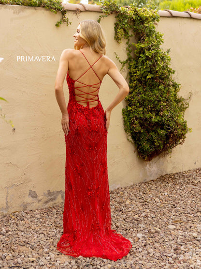 Prom Dresses Long Fitted Sequins Formal Prom Dress Red