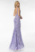 Prom Dresses Fitted Formal Sequin Prom Long Mermaid Dress Lilac