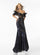 Prom Dresses Sequin Feather Formal Prom Long Dress Black