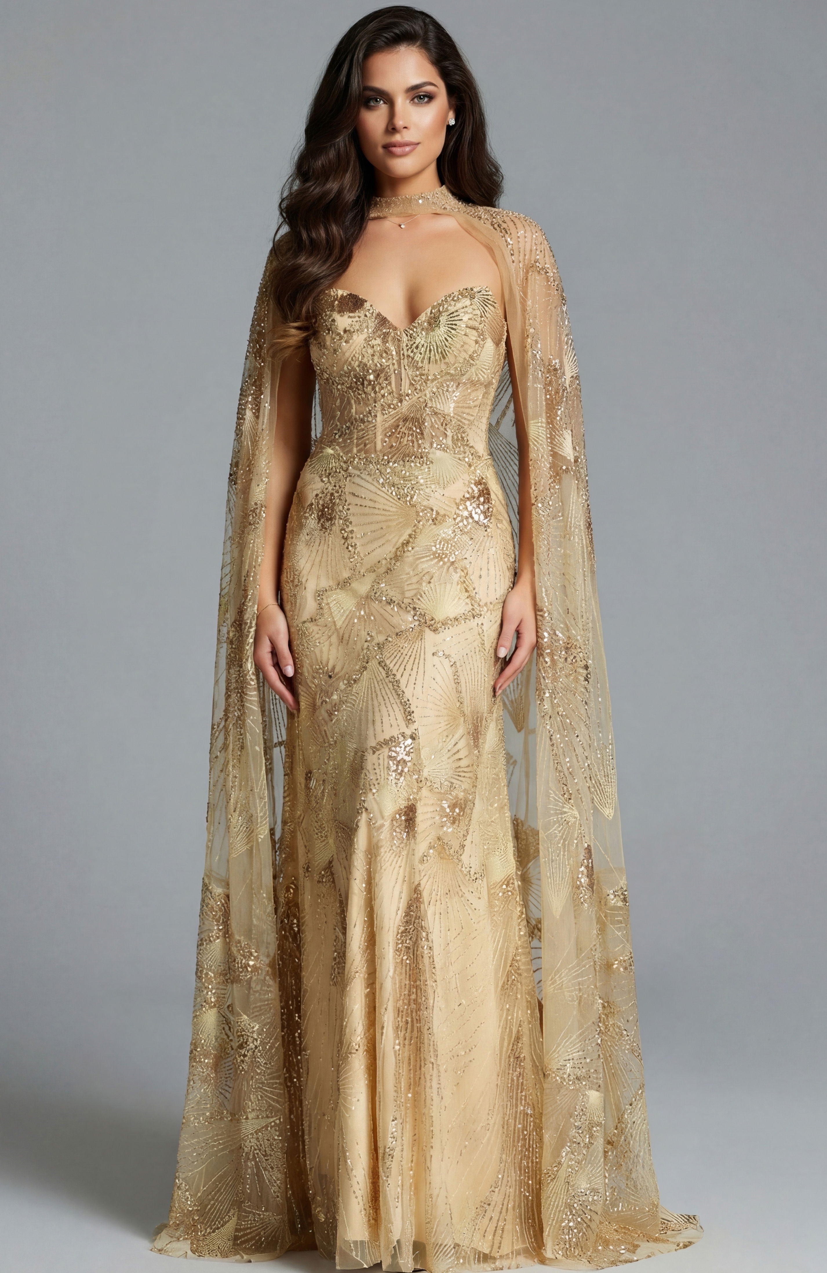 Formal Dresses Long Formal Beaded Evening Dress Jovani 39214 Gold