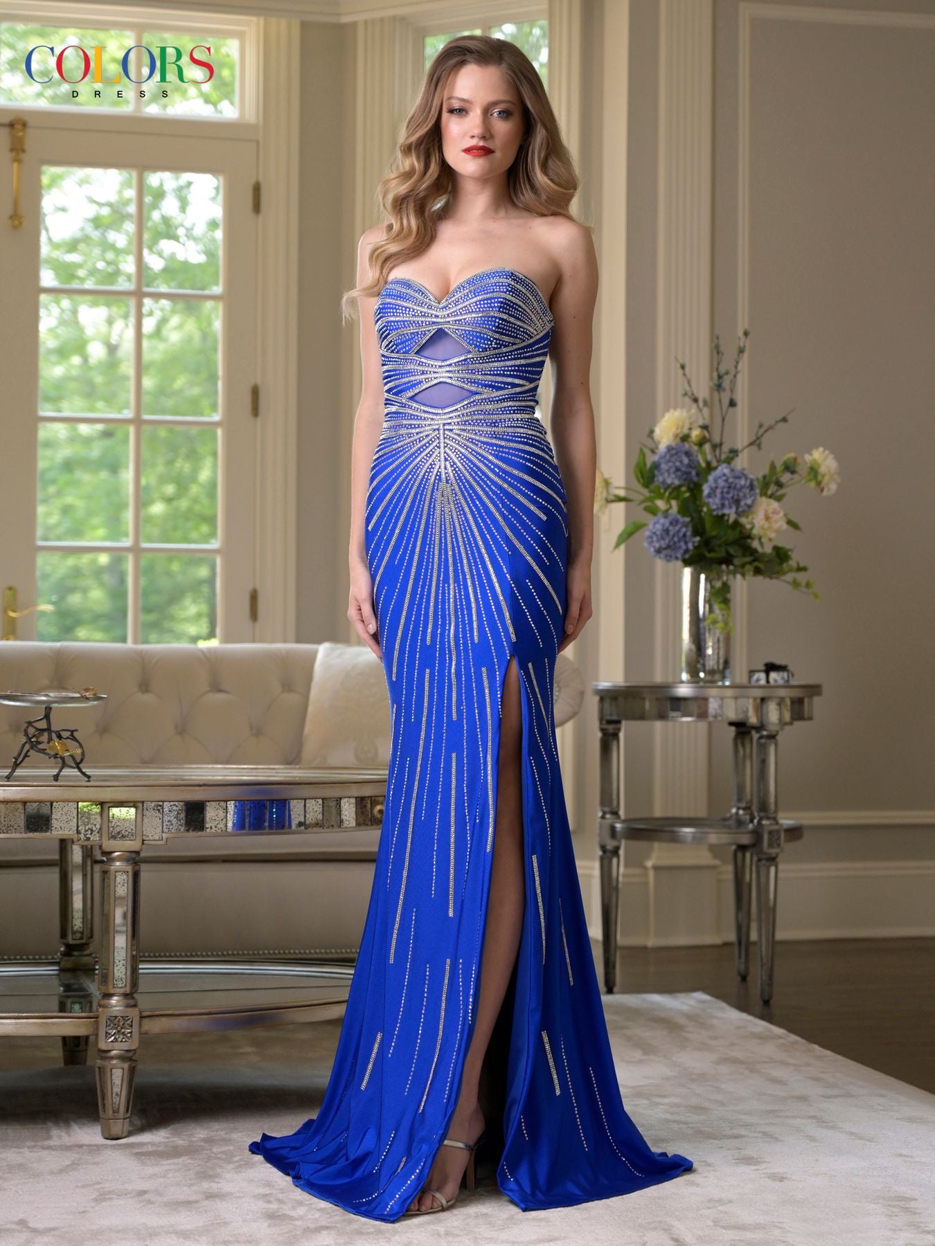 Prom Dresses Long Formal Sequin Beaded Prom Dress Royal