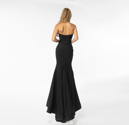 Prom Dresses Long Fitted Cutout Prom Slit Dress Black