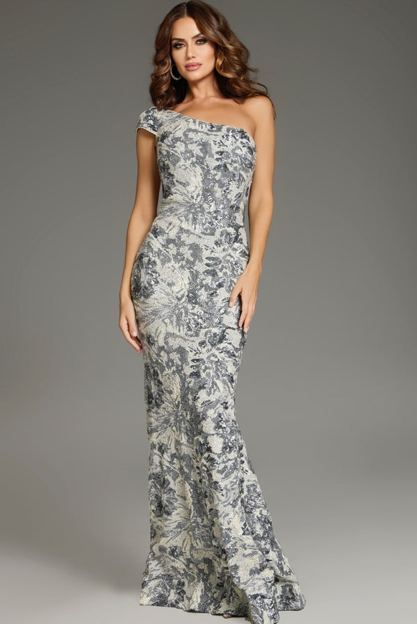 Jovani 39272 Long Fitted Formal Sequined Evening Dress