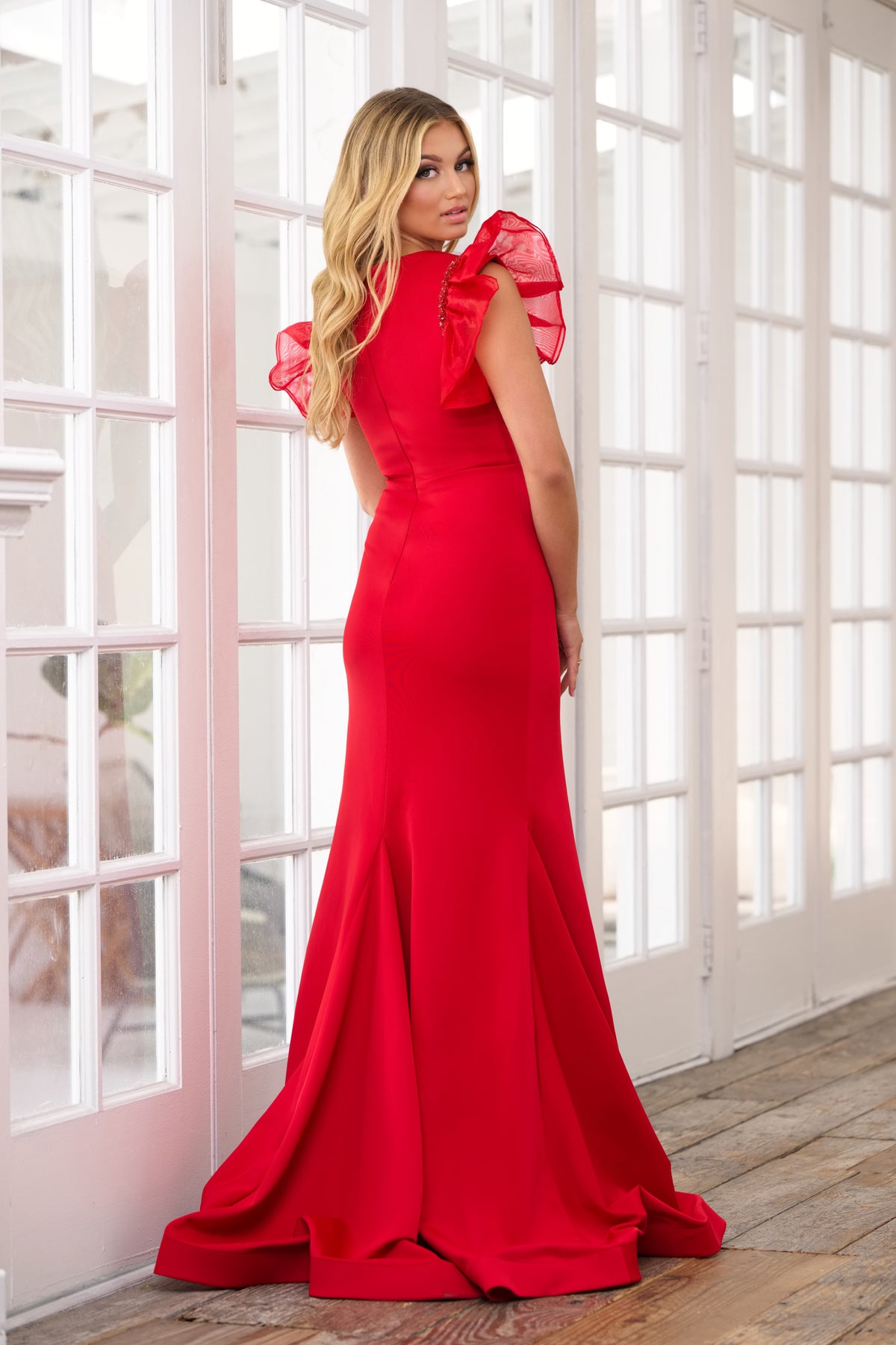 Red Ava Presley 39307 Long Formal Prom Slit Dress for 412.0 The