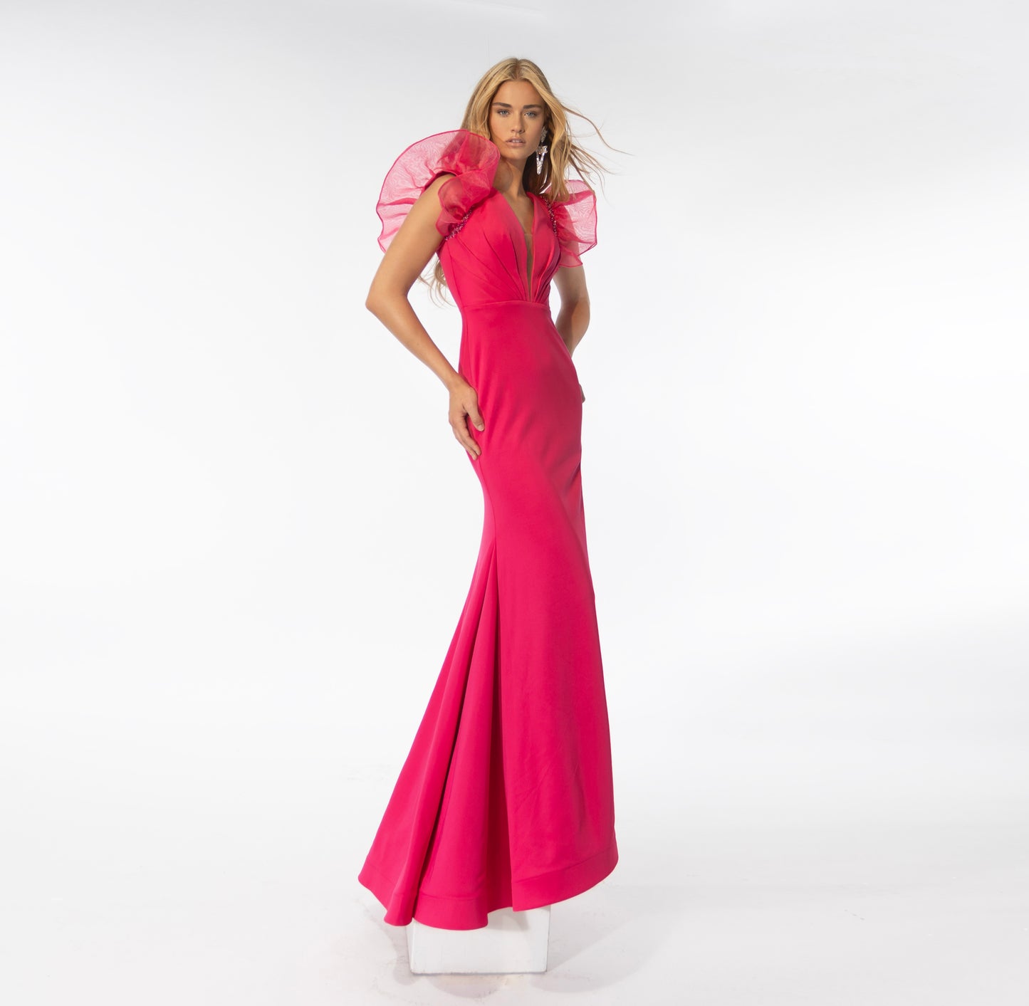 Prom Dresses Long Formal Prom High Slit Dress Hot Pink