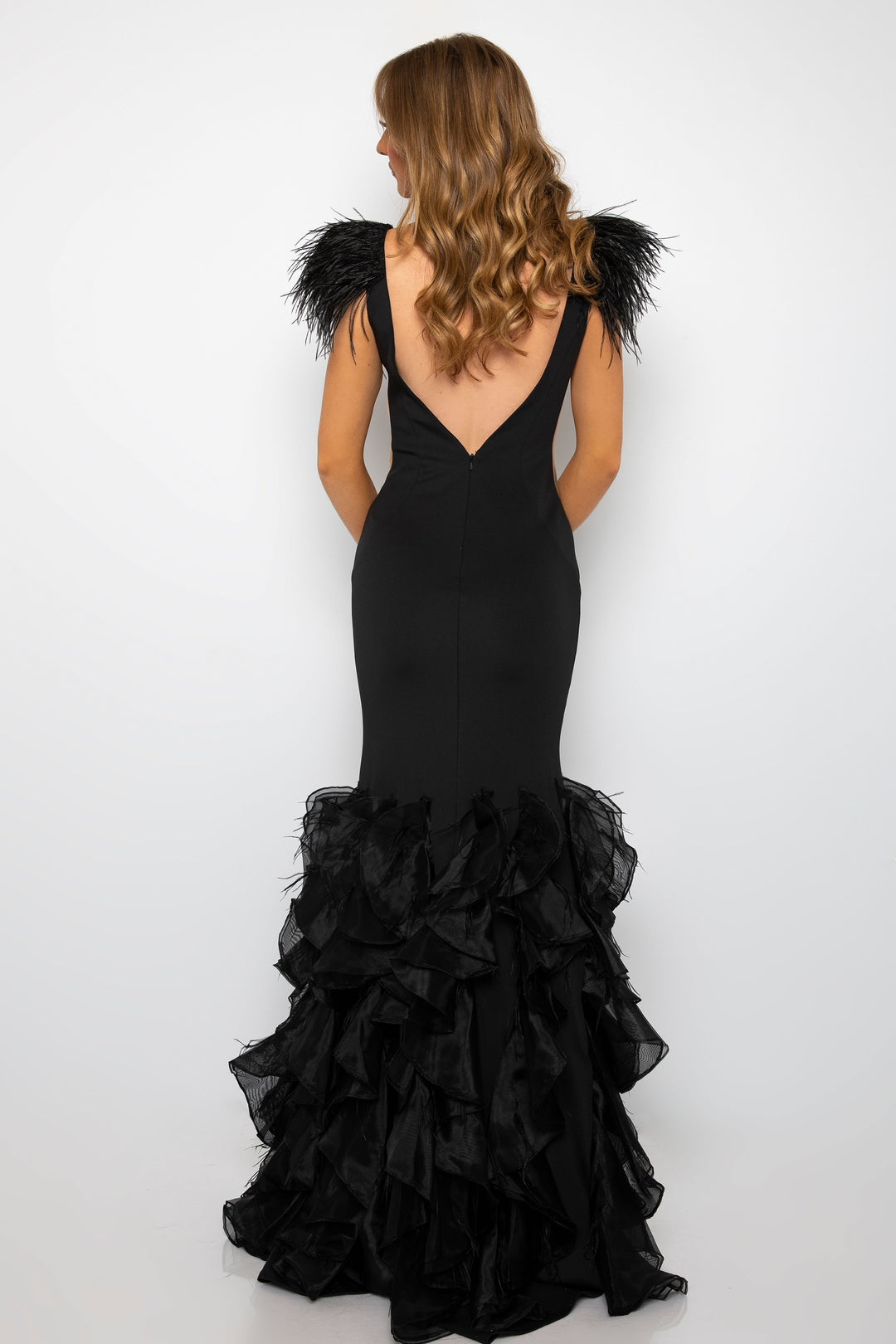 Black Ava Presley 39312 Long Formal Mermaid Evening Prom Gown for 688.
