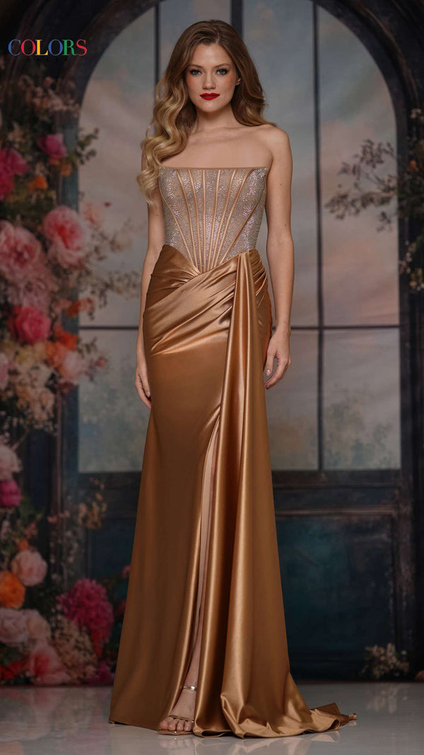 dark brown formal dress Colors 3933 Long Corset Fitted Beaded Sequin Prom Category_Mother Of The Bride Dresses American Angel Dress | Dark Brown Length Size:16 x 35