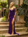 Prom Dresses Long Fitted Prom Sequined Dress Purple