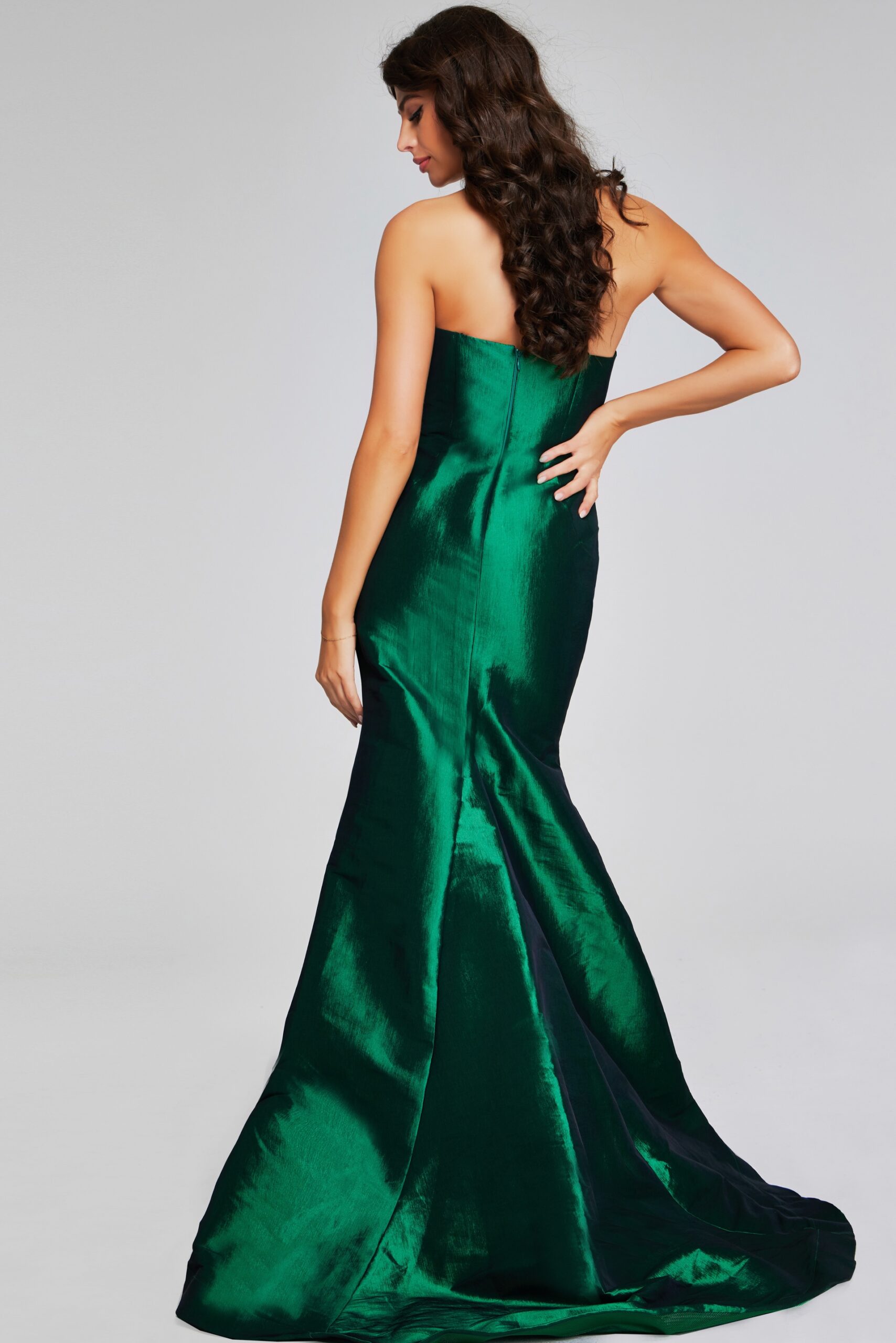 Formal Dresses Long Formal Mermaid Ruffled Evening Dress Dark Green