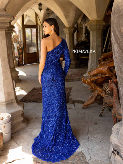 Prom Dresses One Side Long Sleeve Long Prom Dress Royal Blue