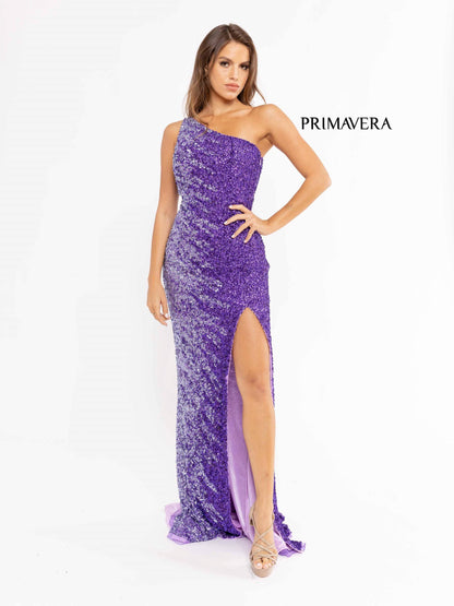 Prom Dresses Long Fitted Side Slit Asymmetrical Prom Dress Lavender