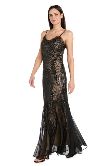 R & M Richards Women's Long Beaded Dress, Black, 10 R & M Richards Women's Long Beaded Dress, Black, 10