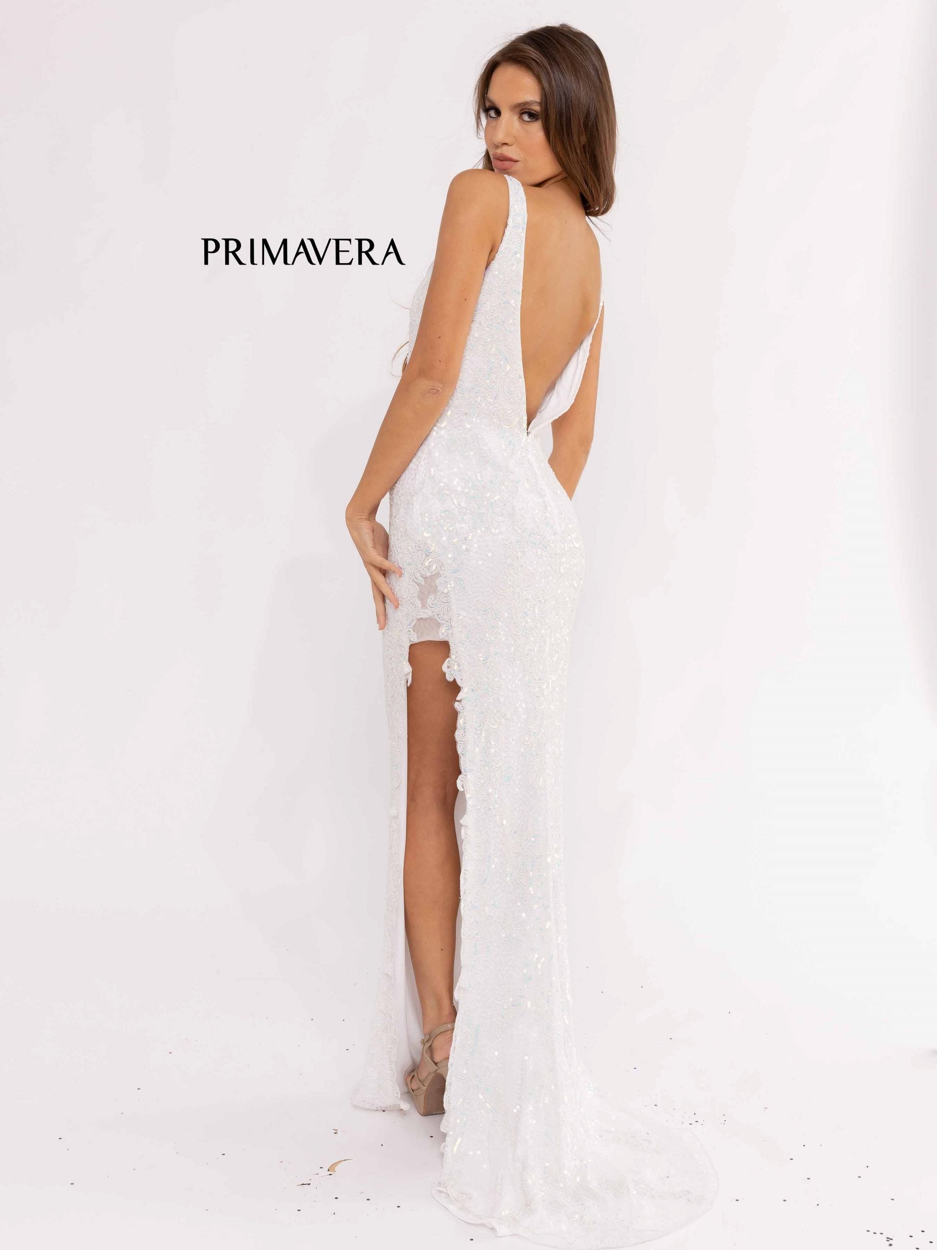 Primavera Couture 3953 Fitted Beaded Sequins Long Prom Dress
