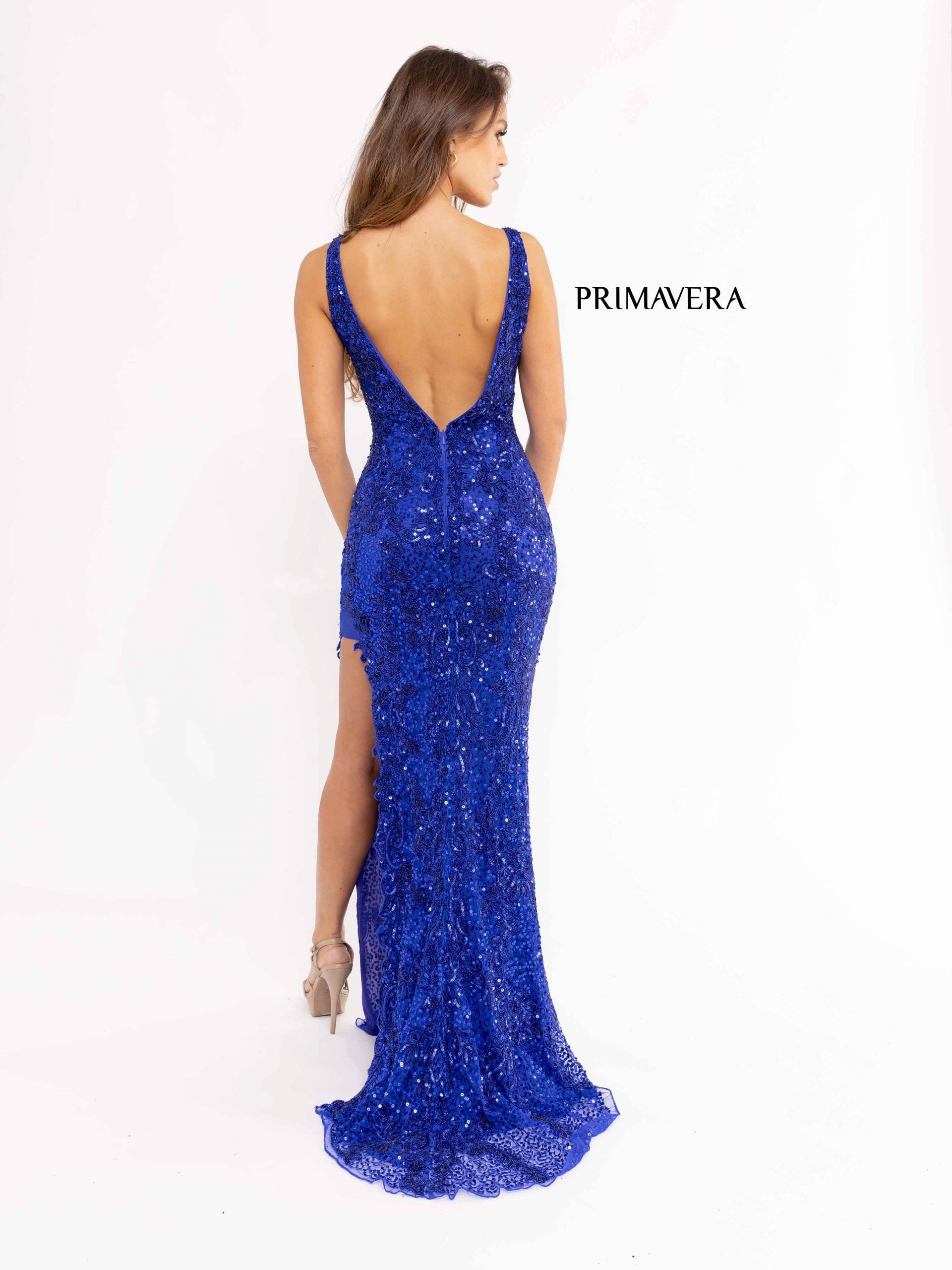 Primavera Couture 3953 Fitted Beaded Sequins Long Prom Dress