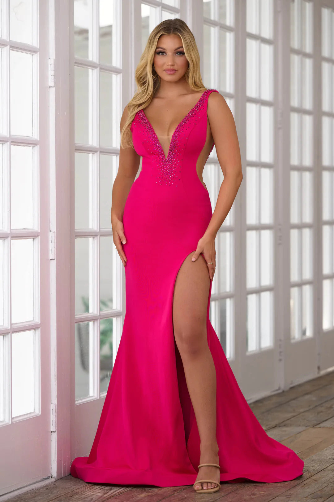 Prom Dresses Long Fitted Prom Dress Hot Pink