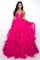 Prom Dresses Ruffle Skirt Long Prom Dress Fuchsia
