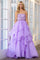 Prom Dresses Glitter Prom A Line Long Ruffle Skirt Dress Lilac