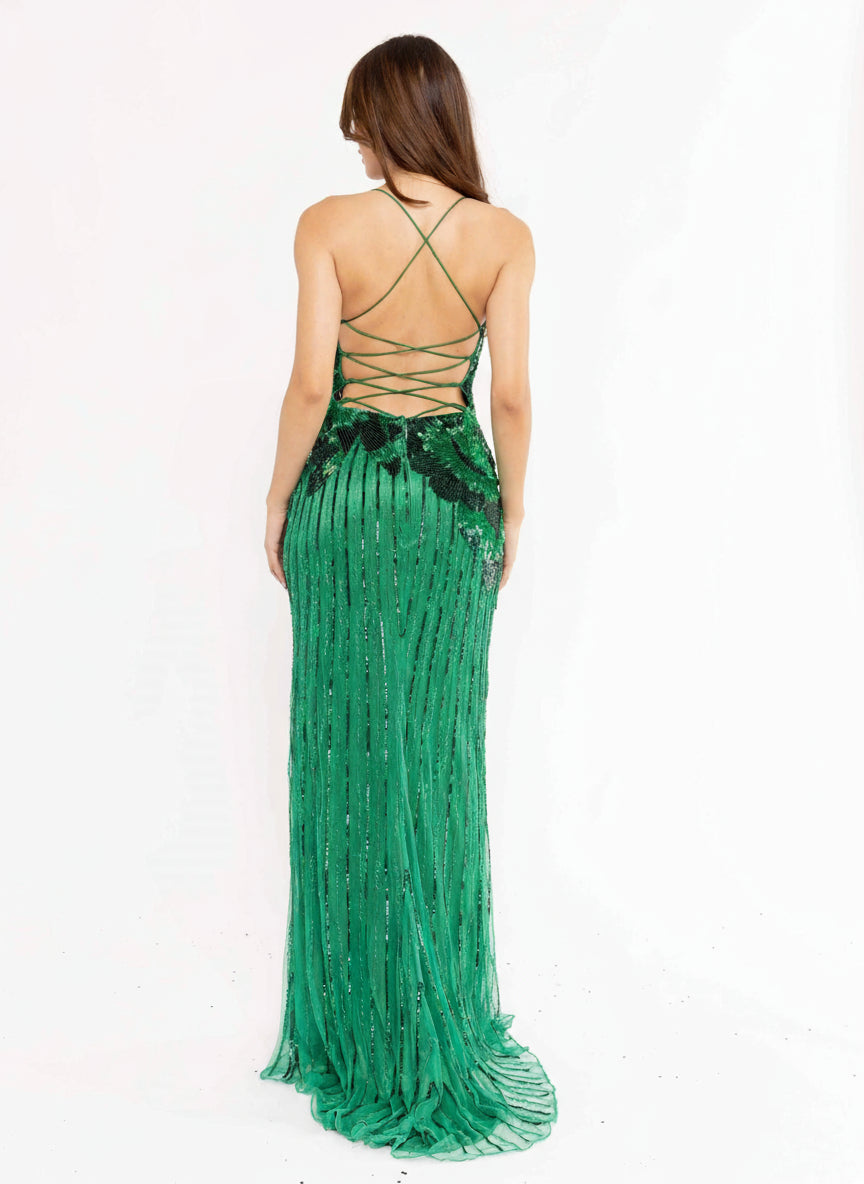 Prom Dresses Fitted Long Prom Dress Emerald