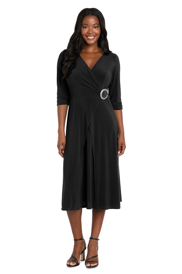 Short Metallic Midi Cocktail Dress R&M Richards 3961