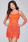 Cocktail Dresses Short Sequin Fringe Cocktail Dress Orange