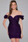 Cocktail Dresses Sequin Fitted Short Ruffle Cocktail Dress Purple