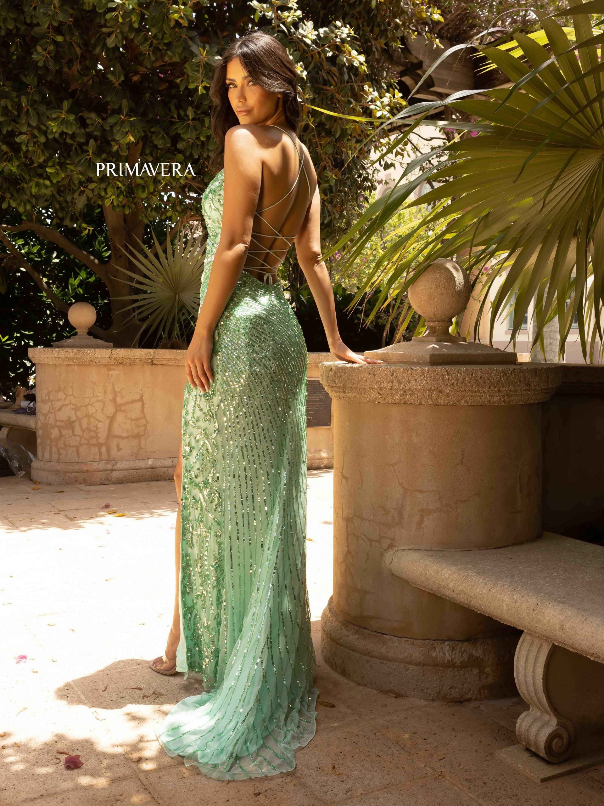 Primavera Couture 3965 Formal Long Fitted Prom Sequin Dress