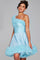 Cocktail Dresses A Line Short Homecoming One Shoulder Cocktail Dress Light-Blue