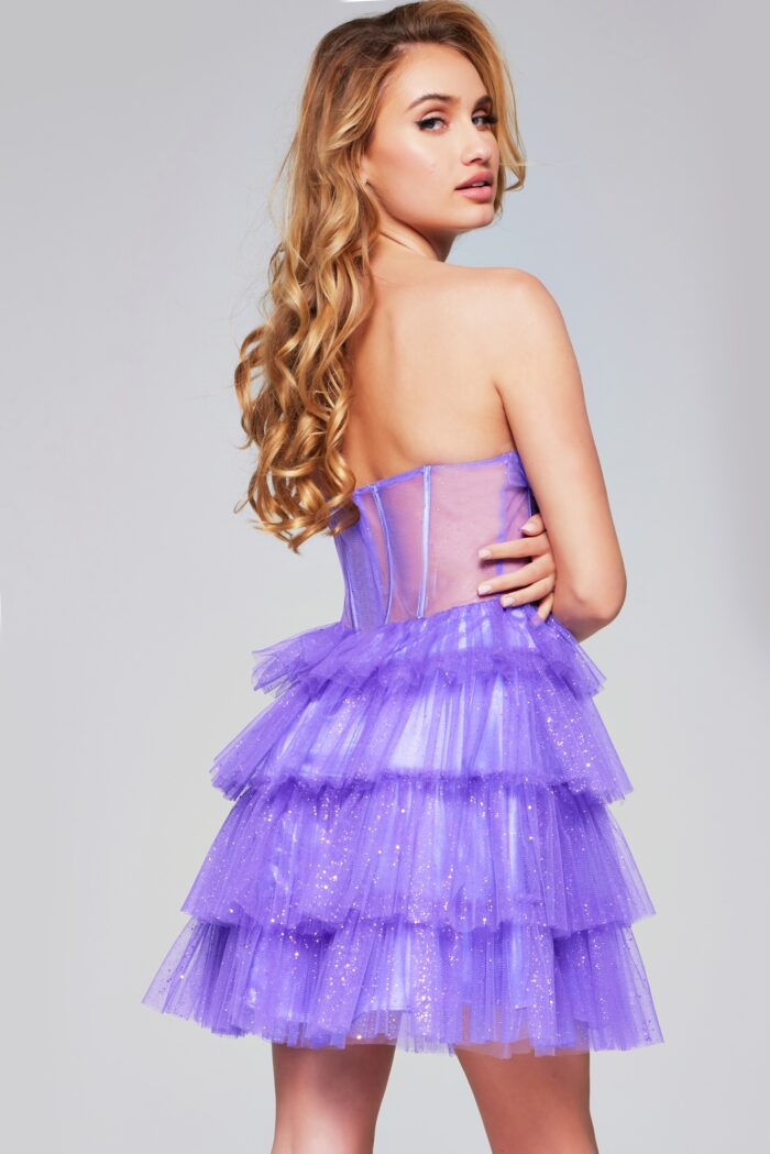 Cocktail Dresses Homecoming Short Sequin Corset Cocktail Dress Purple